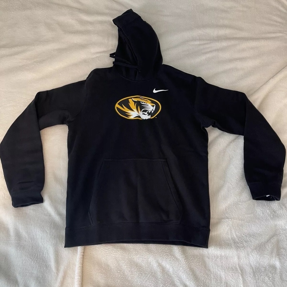 Nike Unisex Size Medium Black Missouri Tigers Long Sleeve Hoodie Mizzou Logo NWT